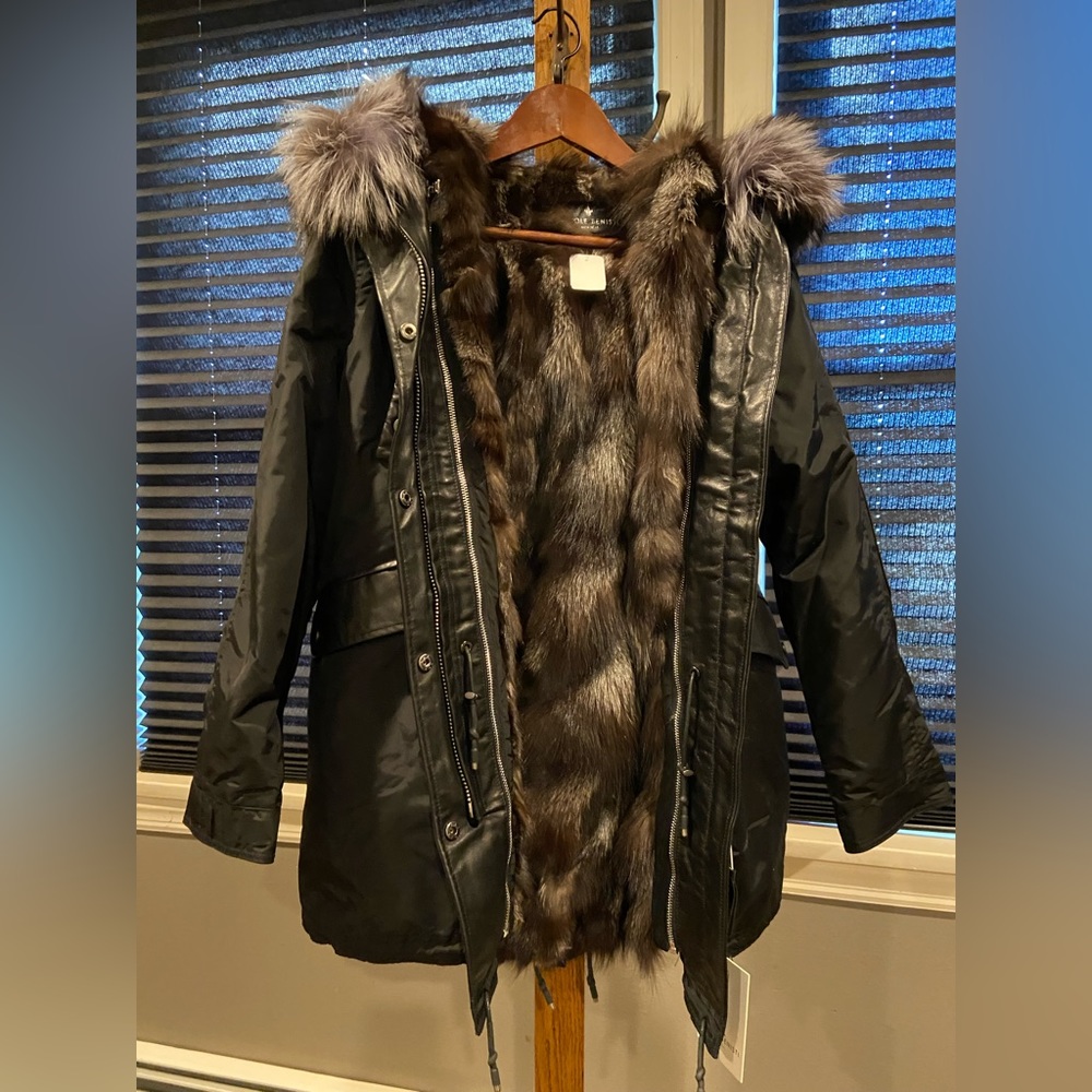 Nicole Benisti reversible parka with real mink fur. New with tags.